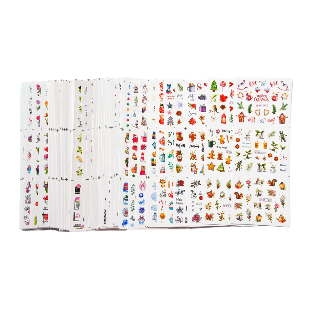 Nail Art Xmas Tree - 12patterns Christmas Nail Water Decals Snowflake