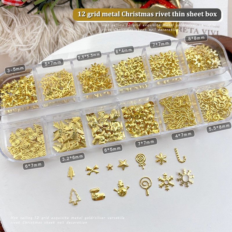 Nail Art Xmas Tree - Lollipop Gear Star Gold Silver Nail