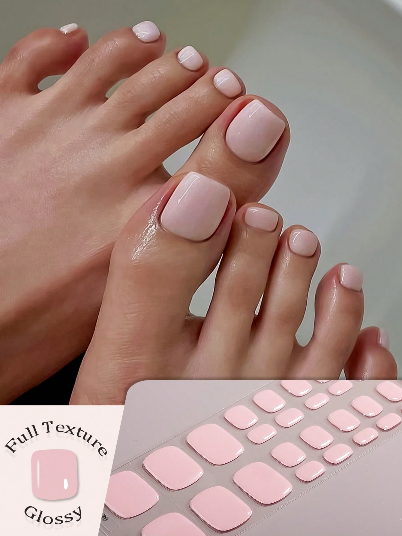 Nail Art Full Color - 26pcs Semi-Cured Gel Nail Stickers, Elegant