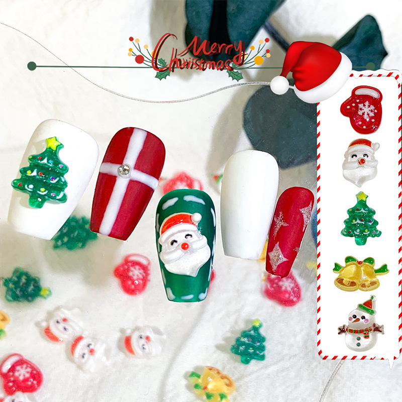 Nail Art Xmas Tree - 20PCS 3D Mixed Christmas Nail Art