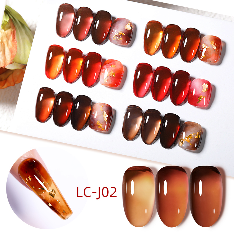 LILYCUTE 7ML Jelly Amber Gel N - đánh giá và giá Nail Art Leopard