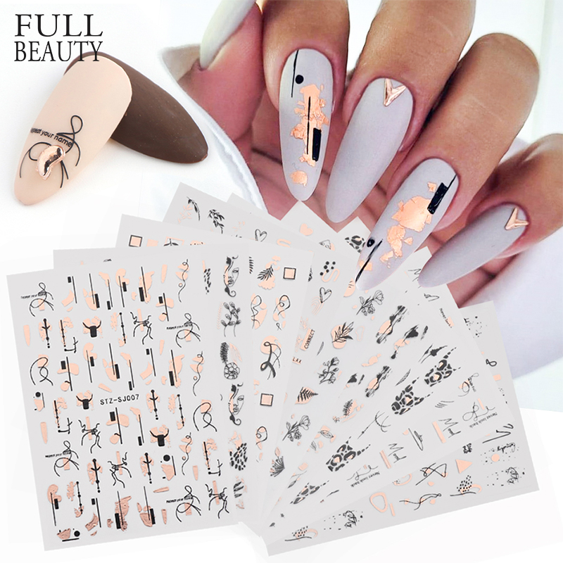 9pcs Nail Stickers Set Mixed D - đánh giá và giá Nail Art Leopard
