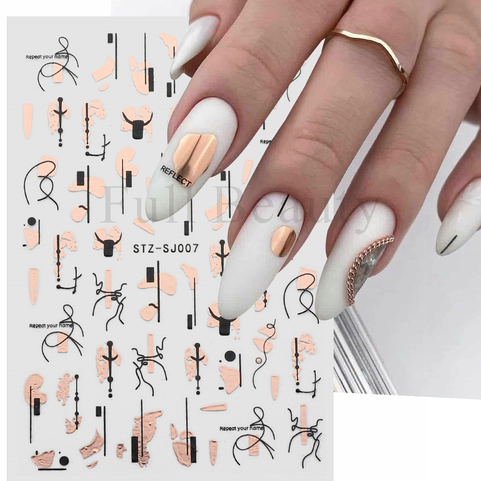 9pcs Nail Stickers Set Mixed D - đánh giá và giá Nail Art Leopard