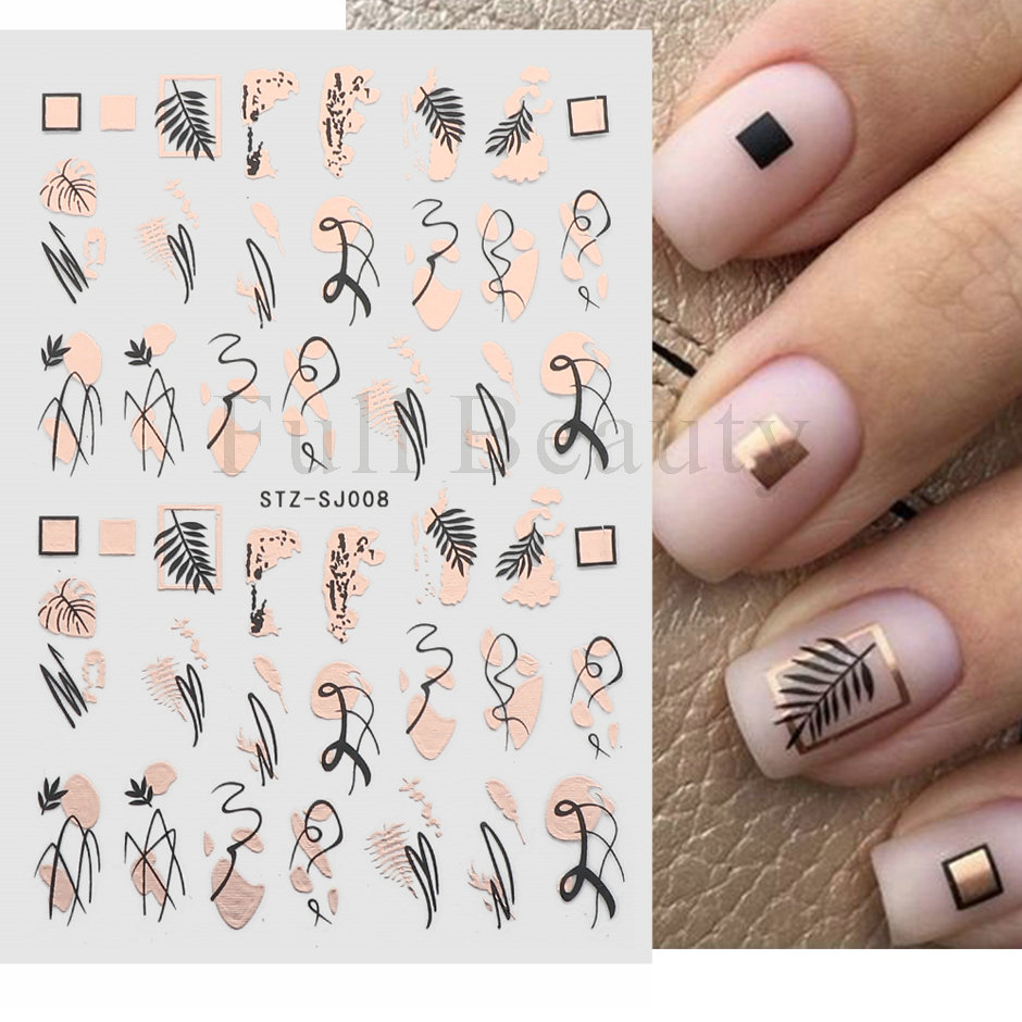 9pcs Nail Stickers Set Mixed D - đánh giá và giá Nail Art Leopard