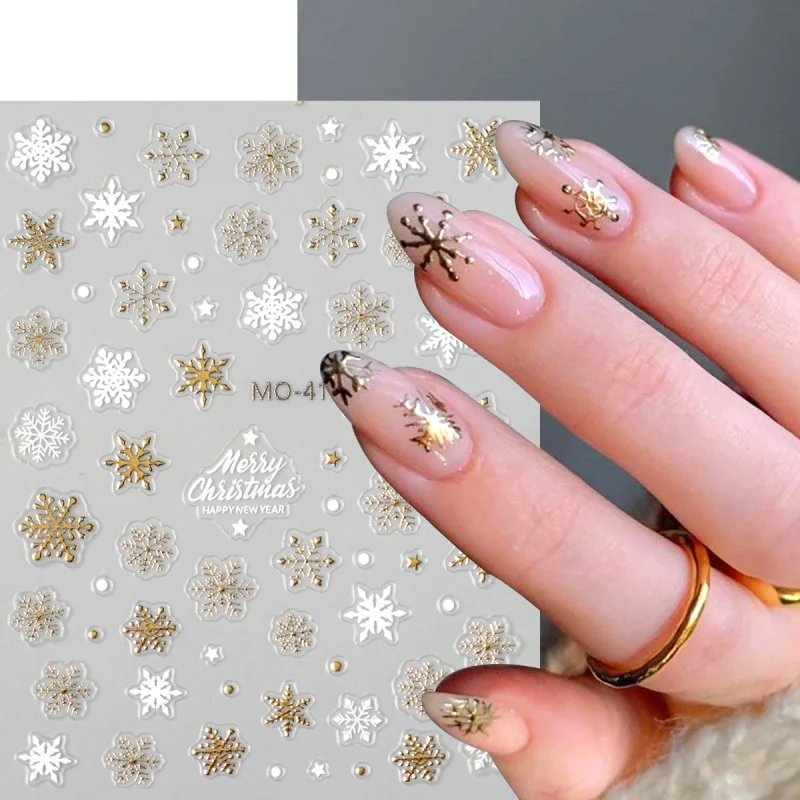 Gold Christmas Nail Art Sticke - đánh giá và giá Nail Art Xmas Tree