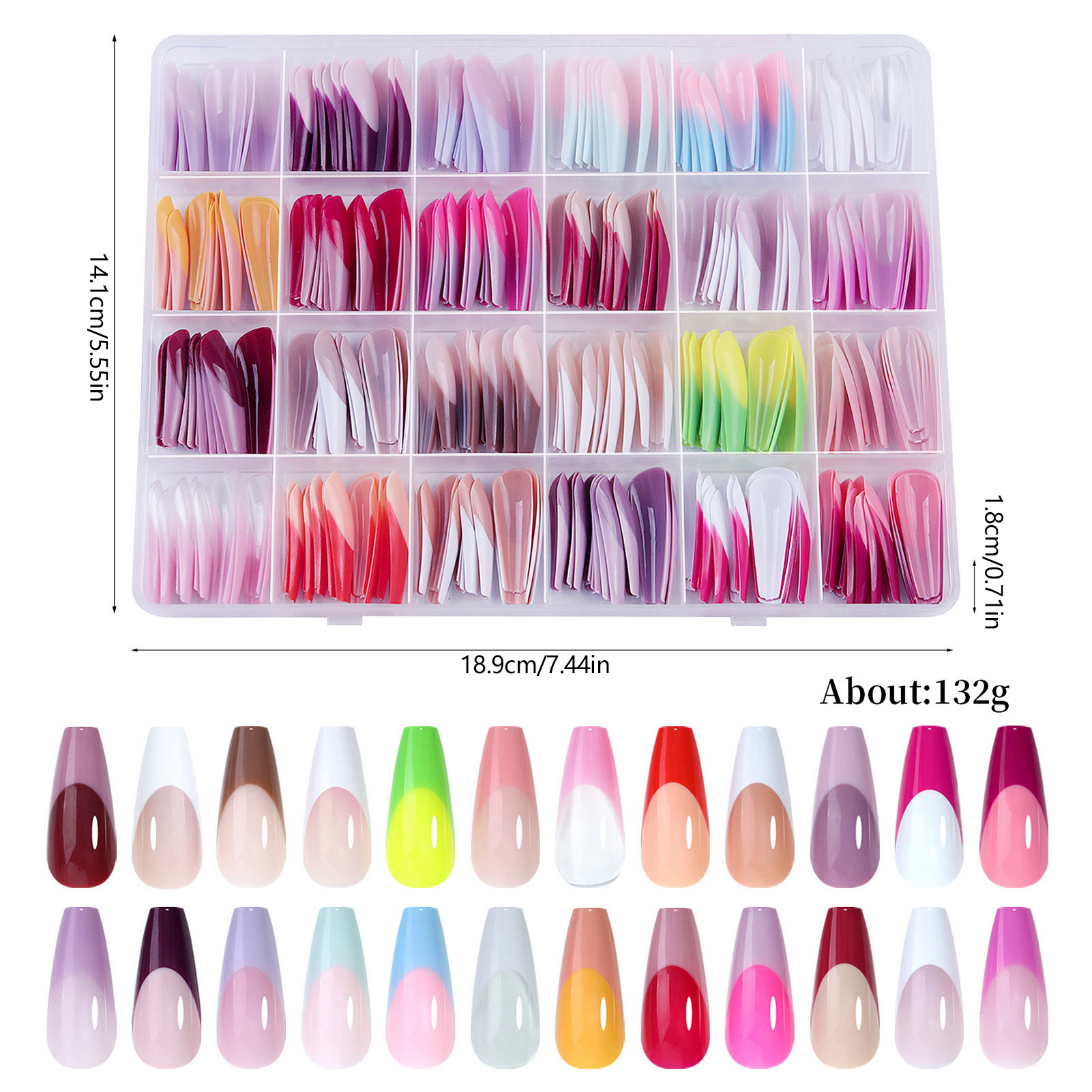 288Pcs Colorful French Tips Fa - đánh giá và giá Nail Art Full Color