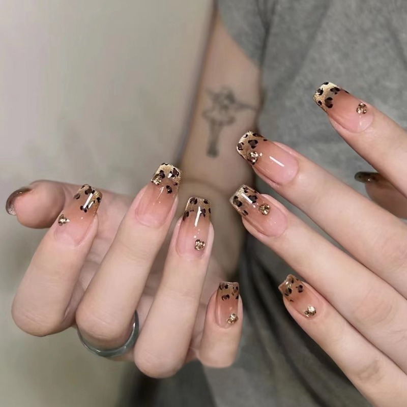 24 Pcs Simple Press Ons Nails  - đánh giá và giá Nail Art Leopard
