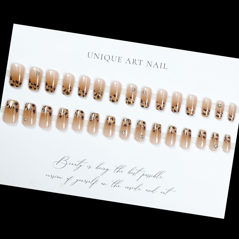 24 Pcs Simple Press Ons Nails  - đánh giá và giá Nail Art Leopard