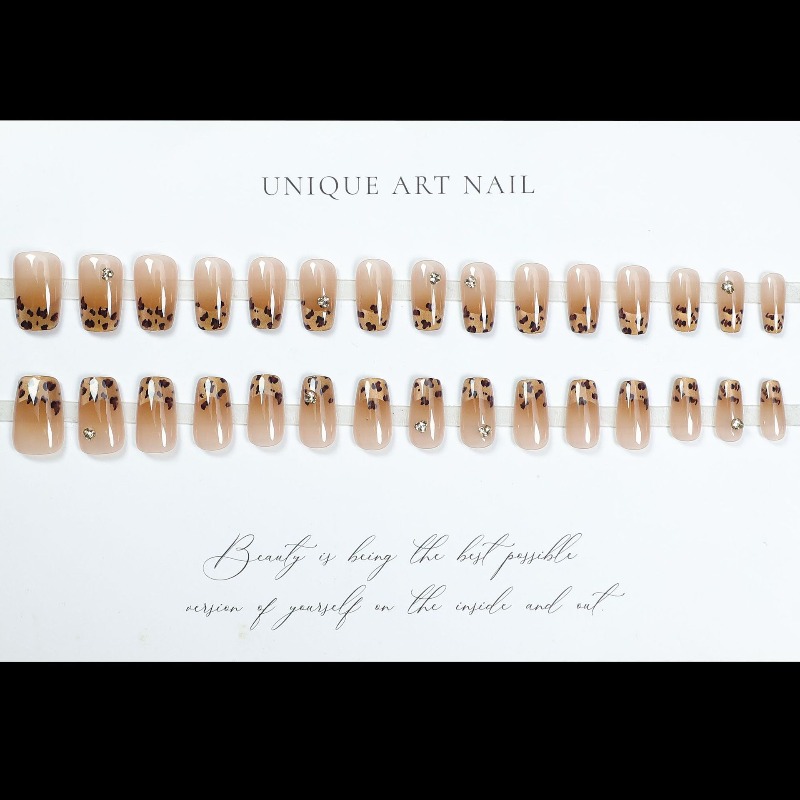 24 Pcs Simple Press Ons Nails  - đánh giá và giá Nail Art Leopard