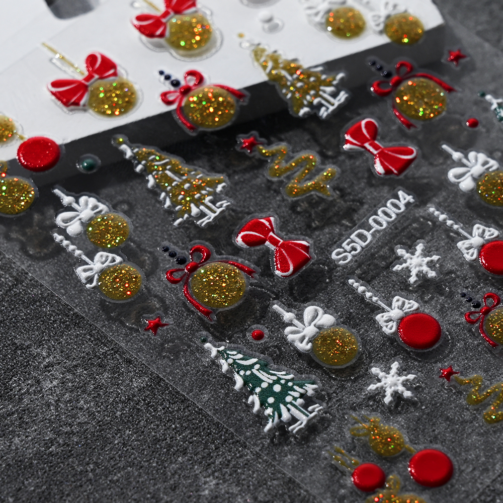 5D Gold Silver Glitter Christm - đánh giá và giá Nail Art Xmas Tree