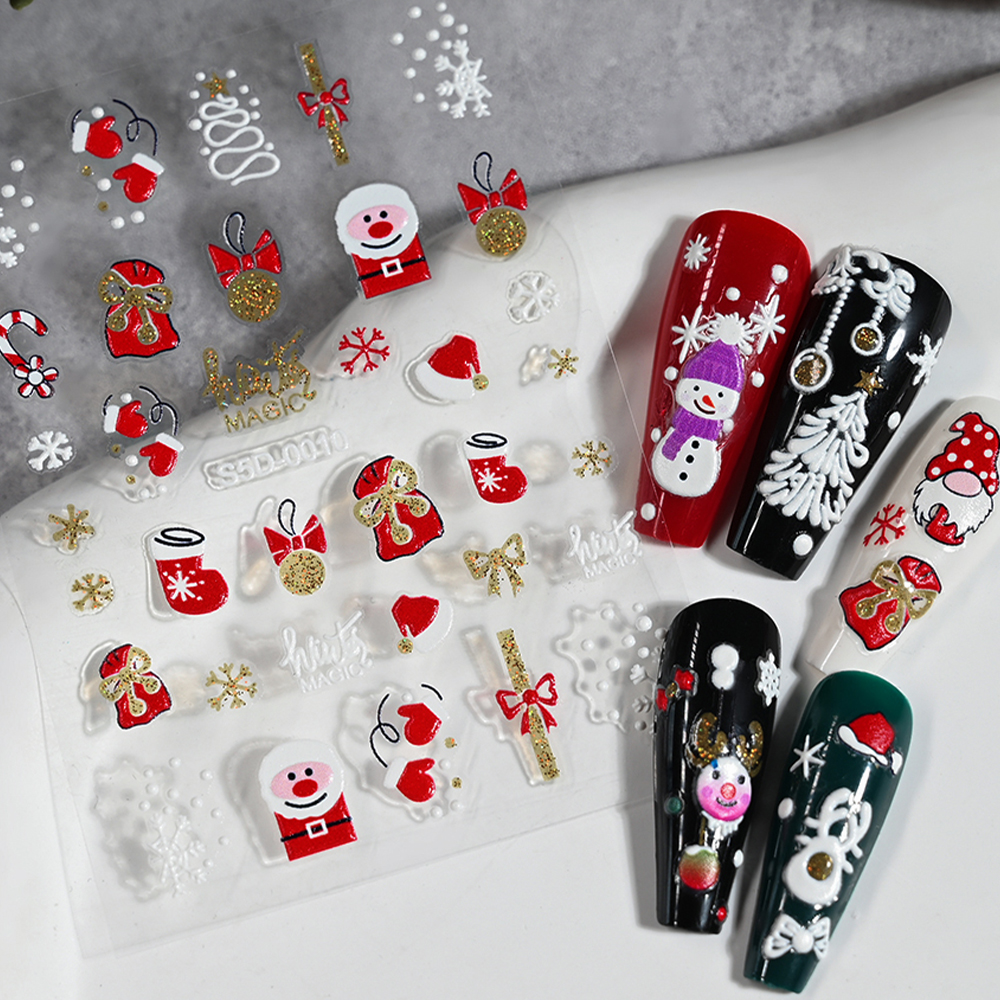 5D Gold Silver Glitter Christm - đánh giá và giá Nail Art Xmas Tree