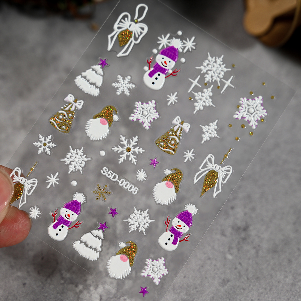 5D Gold Silver Glitter Christm - đánh giá và giá Nail Art Xmas Tree