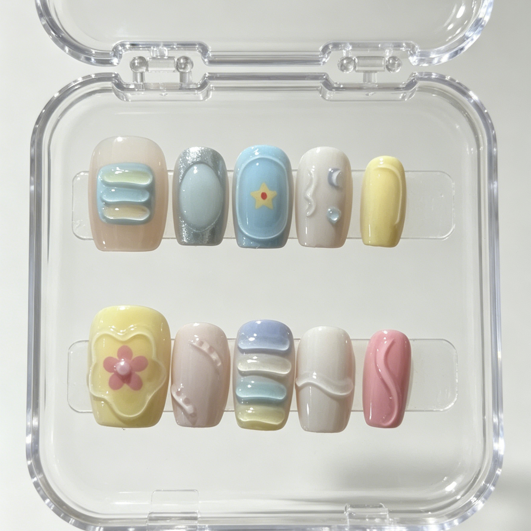10 hand pressed short square n - đánh giá và giá Nail Art Design