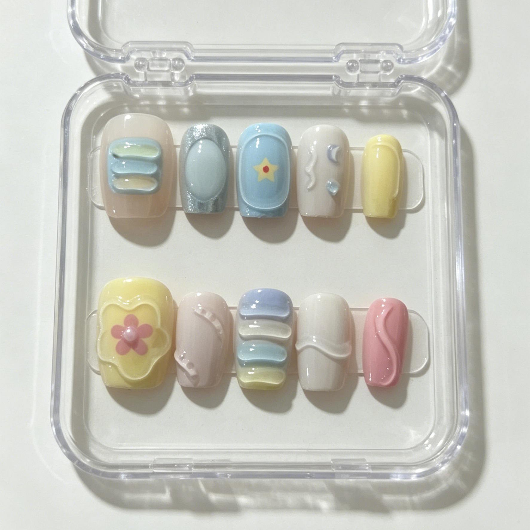10 hand pressed short square n - đánh giá và giá Nail Art Design