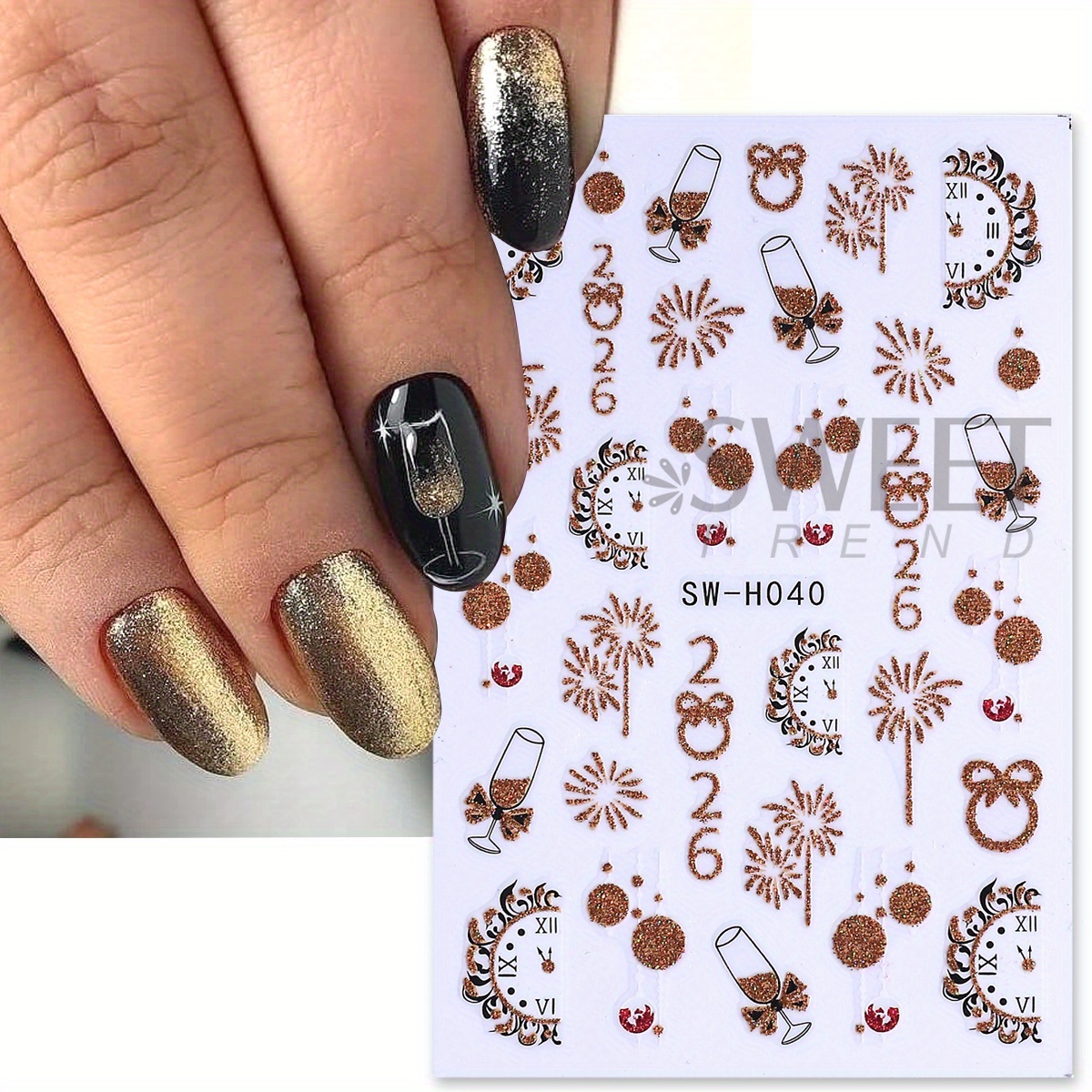 2 pcs Gorgeous Sparkly Christm - đánh giá và giá Nail Art Xmas Tree