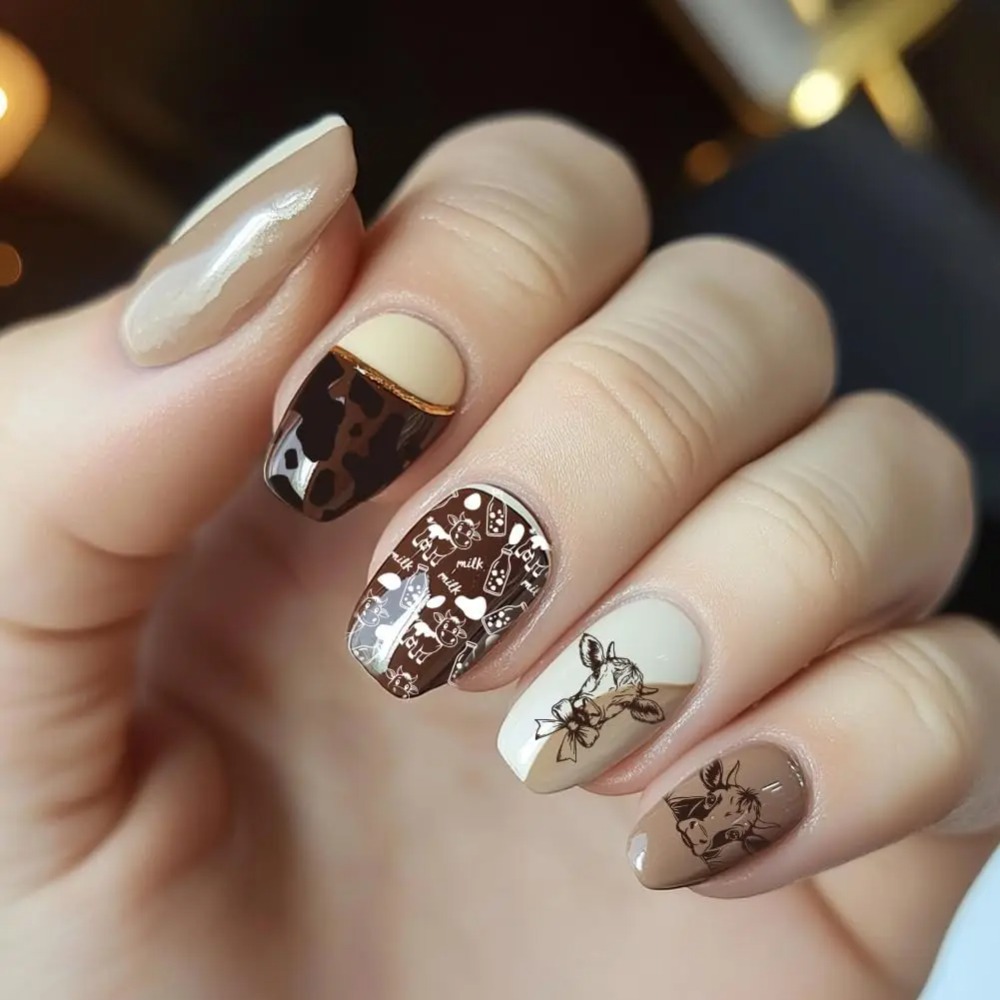 3pcs Cow-Theme Nail Stamping P - đánh giá và giá Nail Art Leopard