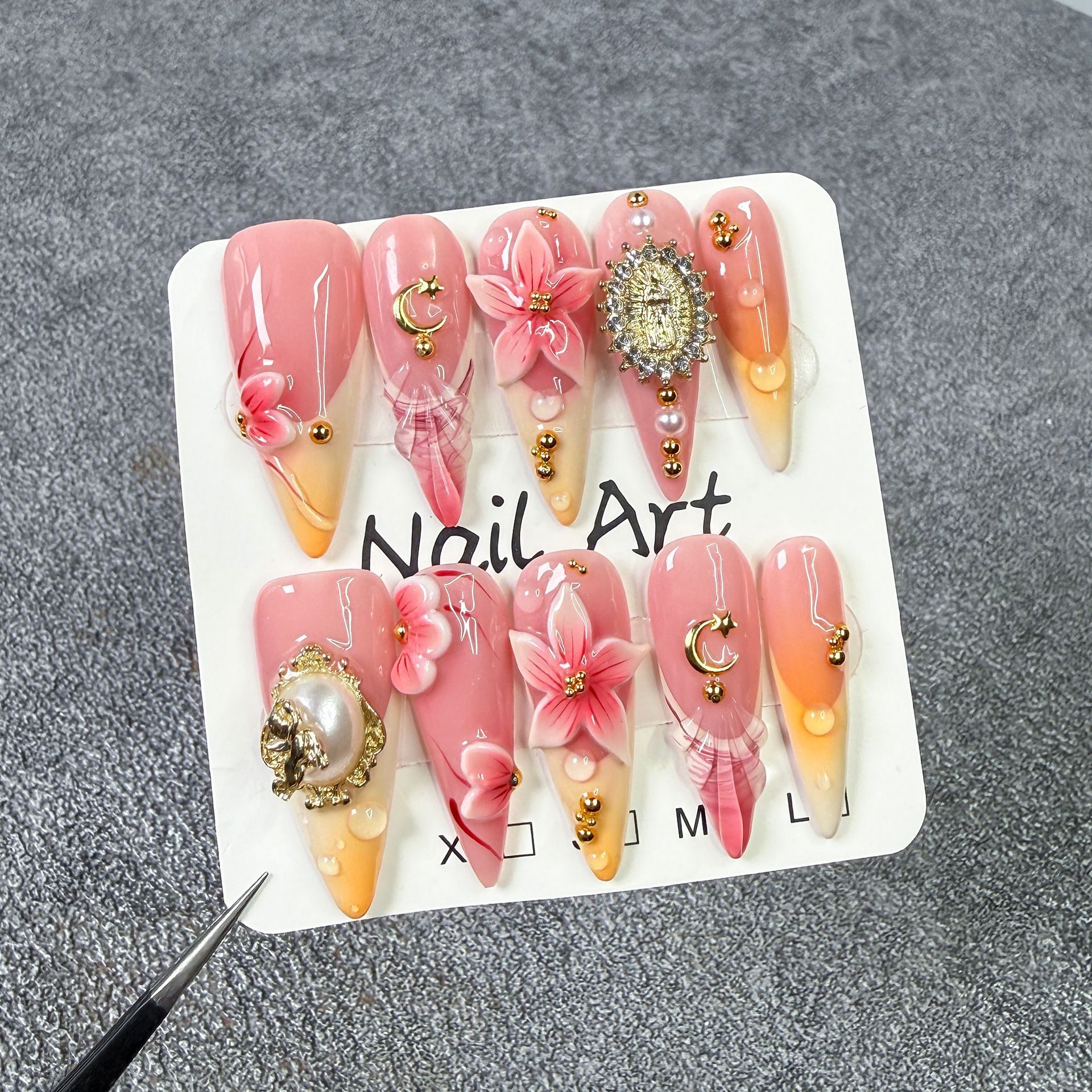 10Pcs Retro Long Stiletto Fake - đánh giá và giá Nail Art Design