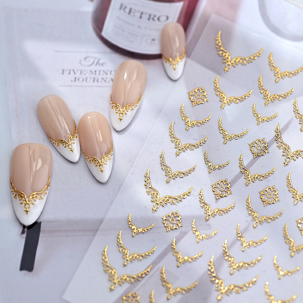 3D Gold Stamping V-Shaped Fren - đánh giá và giá Nail Art Leopard