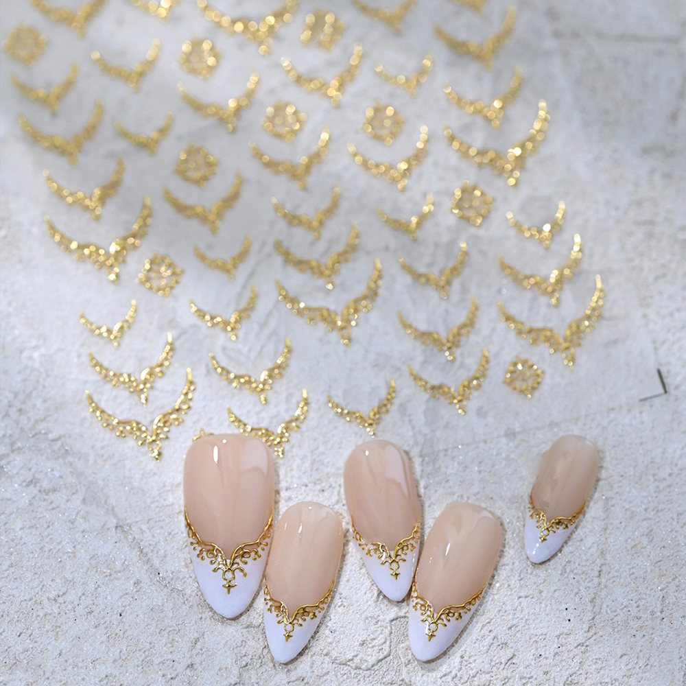 3D Gold Stamping V-Shaped Fren - đánh giá và giá Nail Art Leopard