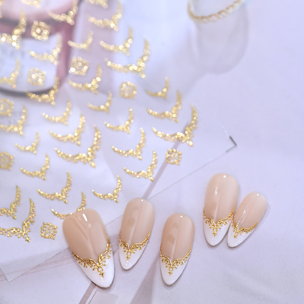3D Gold Stamping V-Shaped Fren - đánh giá và giá Nail Art Leopard