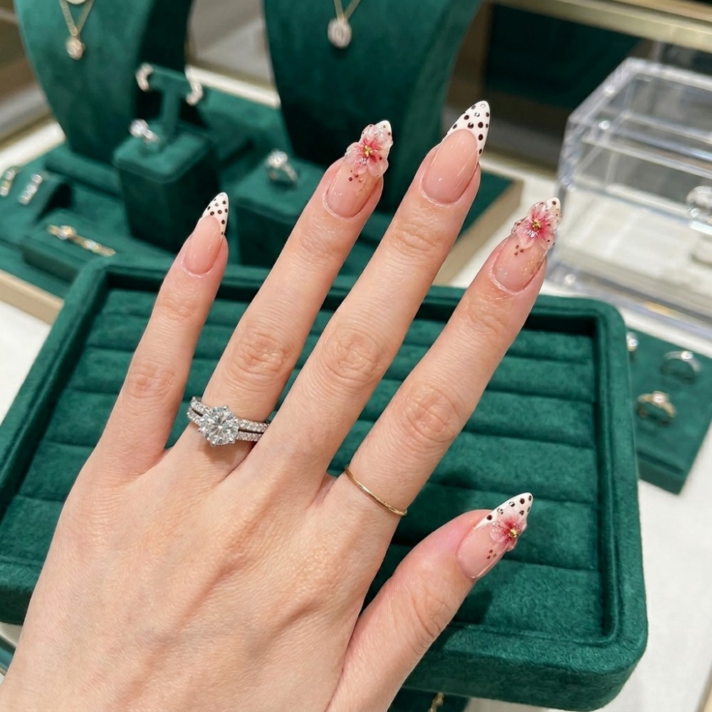 24pcs Nude Pink 3D Flower Pres - đánh giá và giá Nail Art Design
