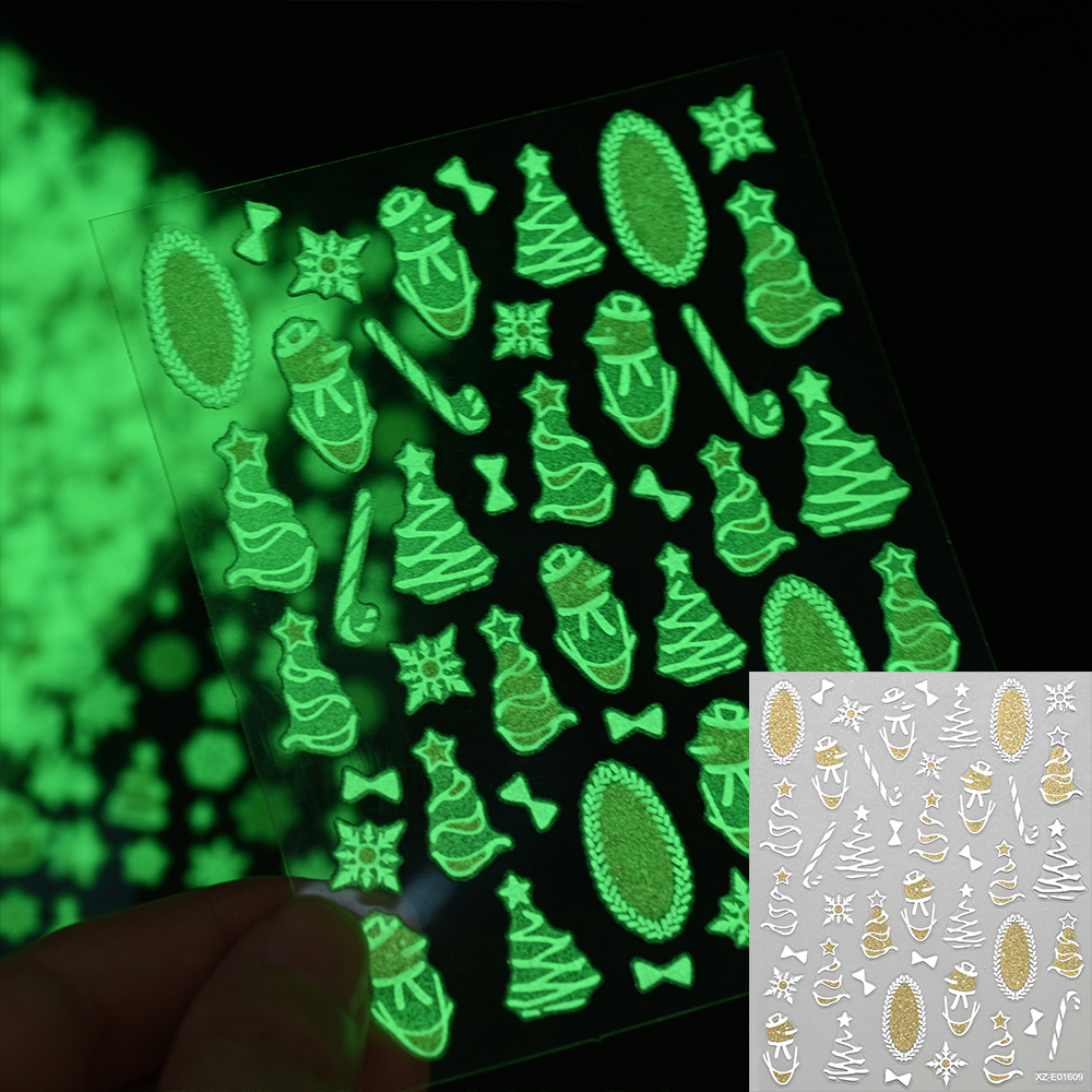 12Pcs/Set 3D Luminous Christma - đánh giá và giá Nail Art Xmas Tree