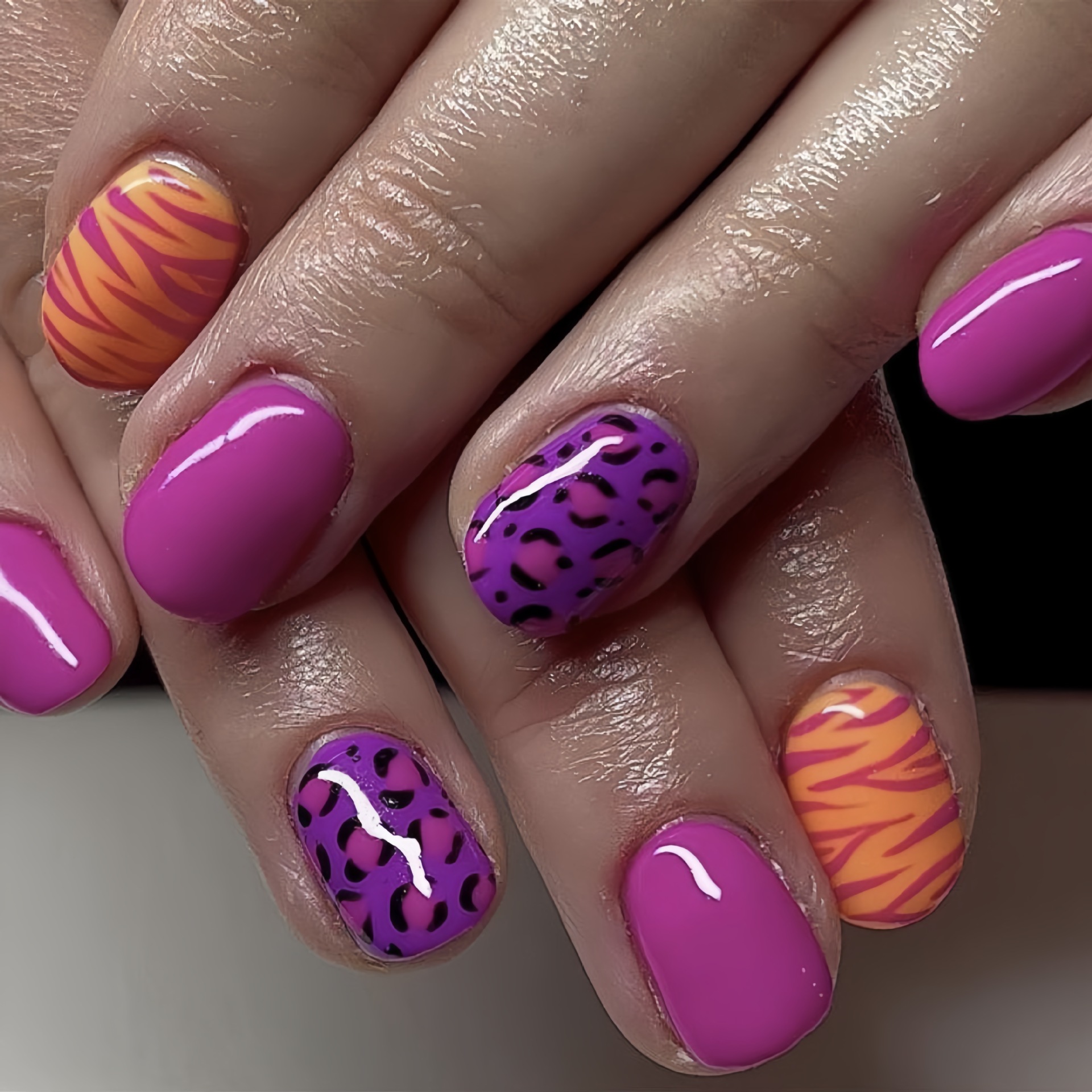 Short long fake nails for wome - đánh giá và giá Nail Art Leopard