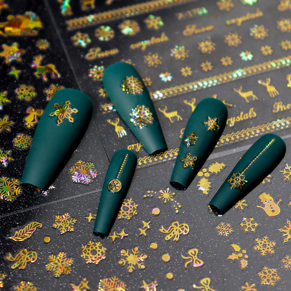 12 Sheets Christmas Nail Art S - đánh giá và giá Nail Art Xmas Tree