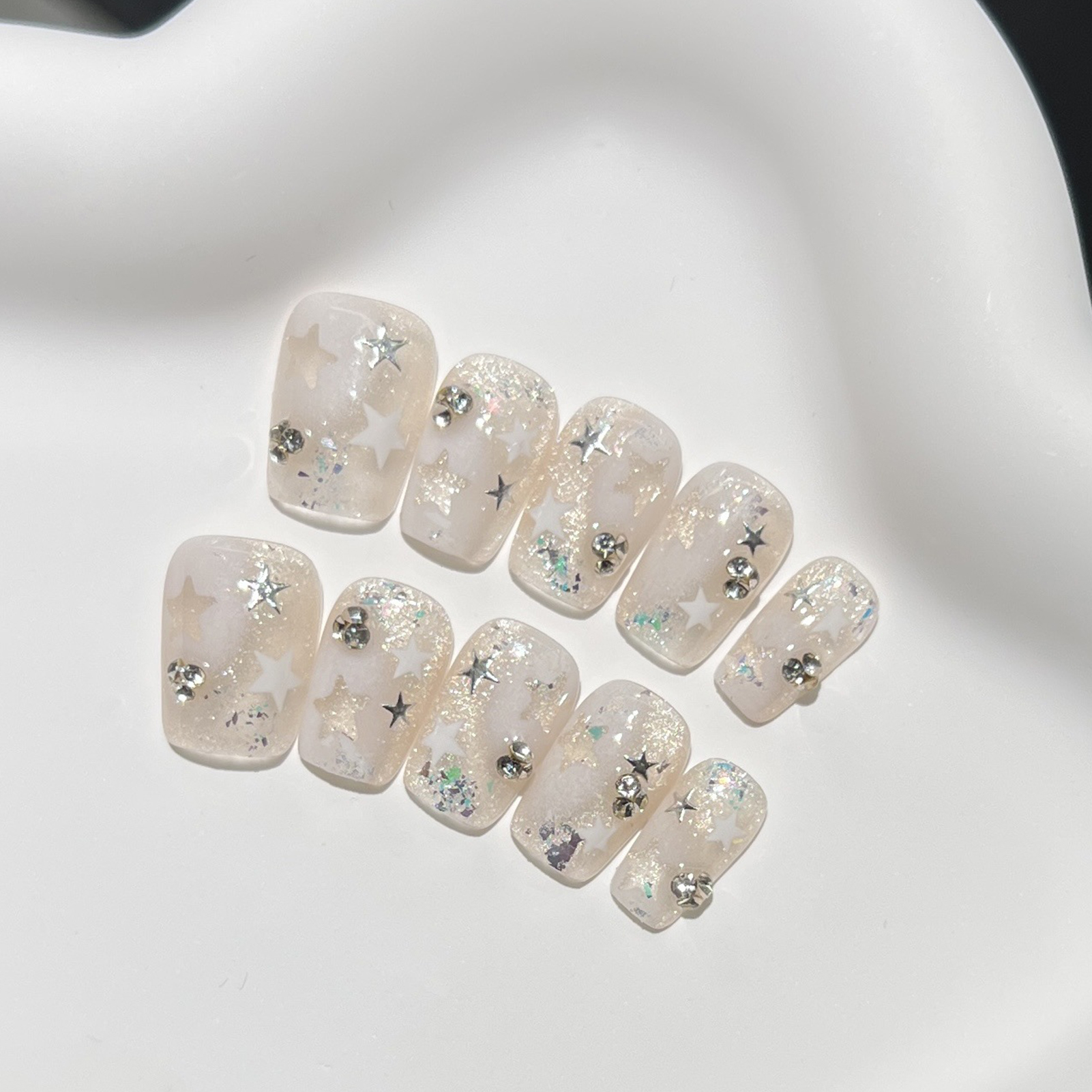 10PCS Short Square Fake Nails  - đánh giá và giá Nail Art Design
