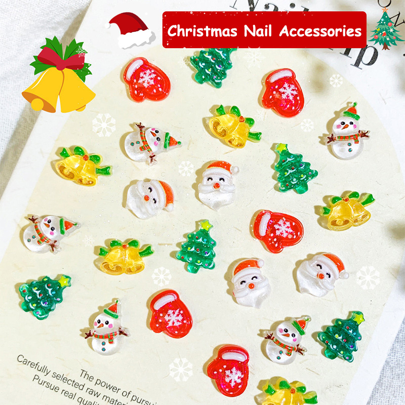 20PCS 3D Mixed Christmas Nail  - đánh giá và giá Nail Art Xmas Tree