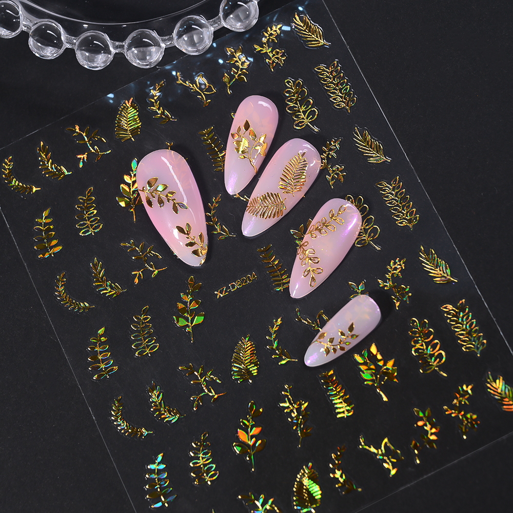 12pcs/set 3D Shiny Leaf Flower - đánh giá và giá Nail Art Leopard