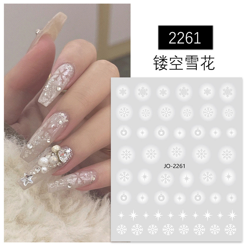 Nail Art 3d Decals White Hollo - đánh giá và giá Nail Art Xmas Tree