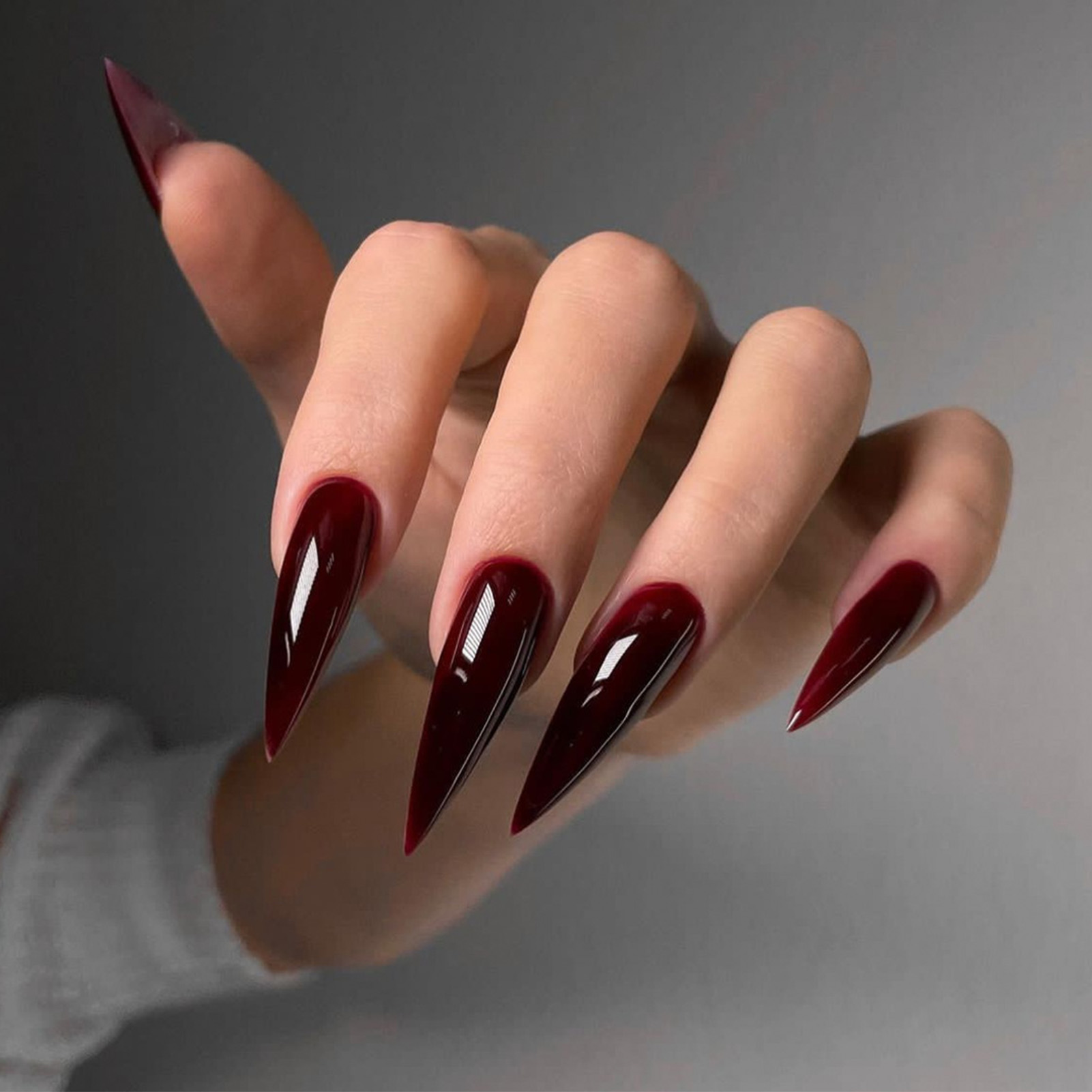 24pcs Glossy Black Fake Nails  - đánh giá và giá Nail Art Full Color