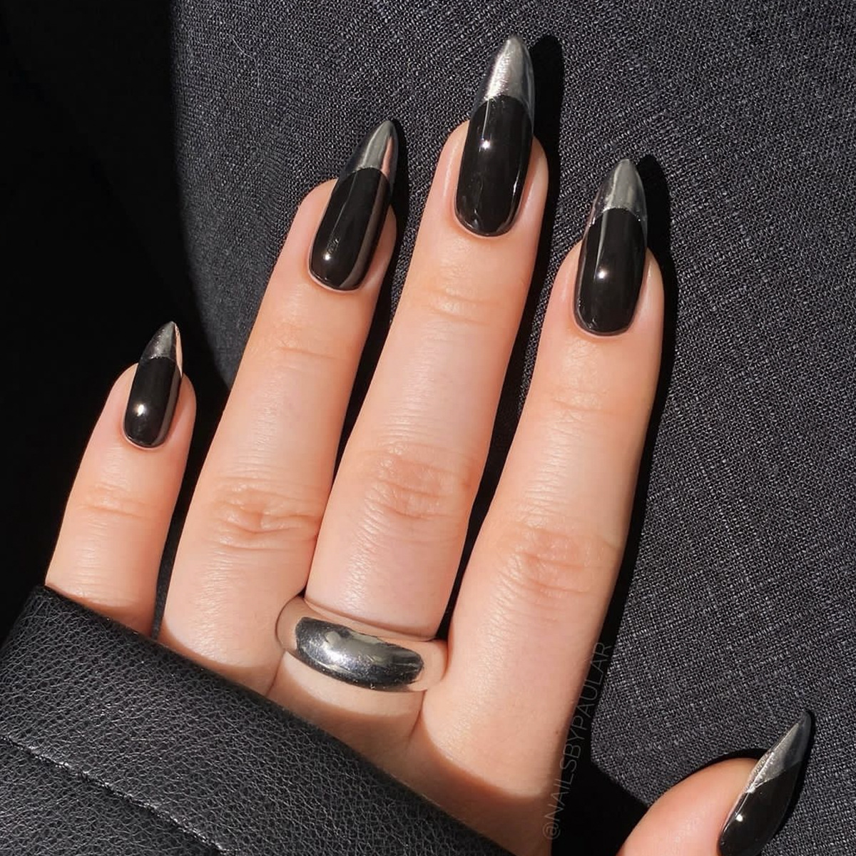 24pcs Glossy Black Fake Nails  - đánh giá và giá Nail Art Full Color