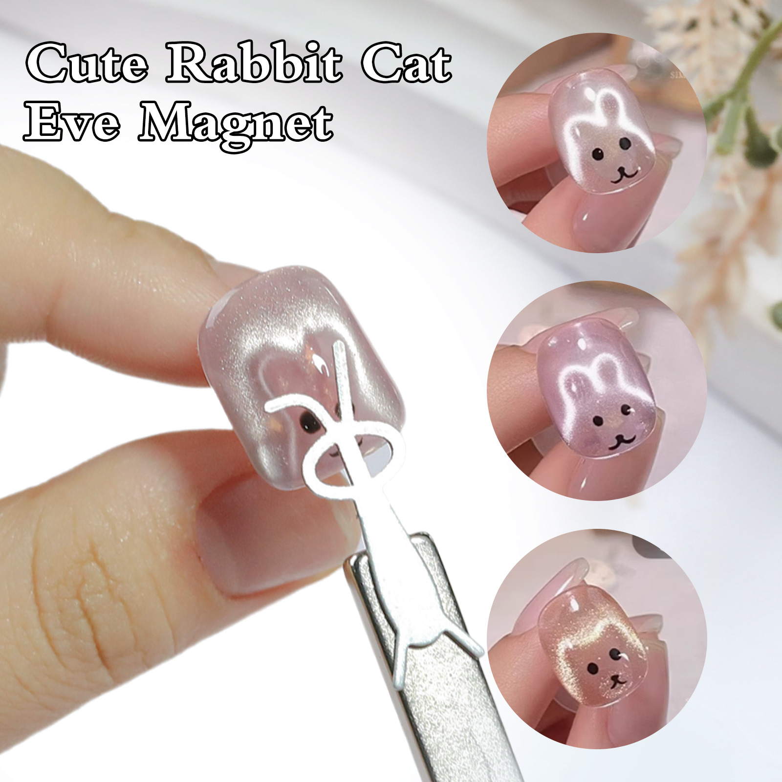 1/2/4pcs Rabbit Bear Heart Sha - đánh giá và giá Nail Art Full Color