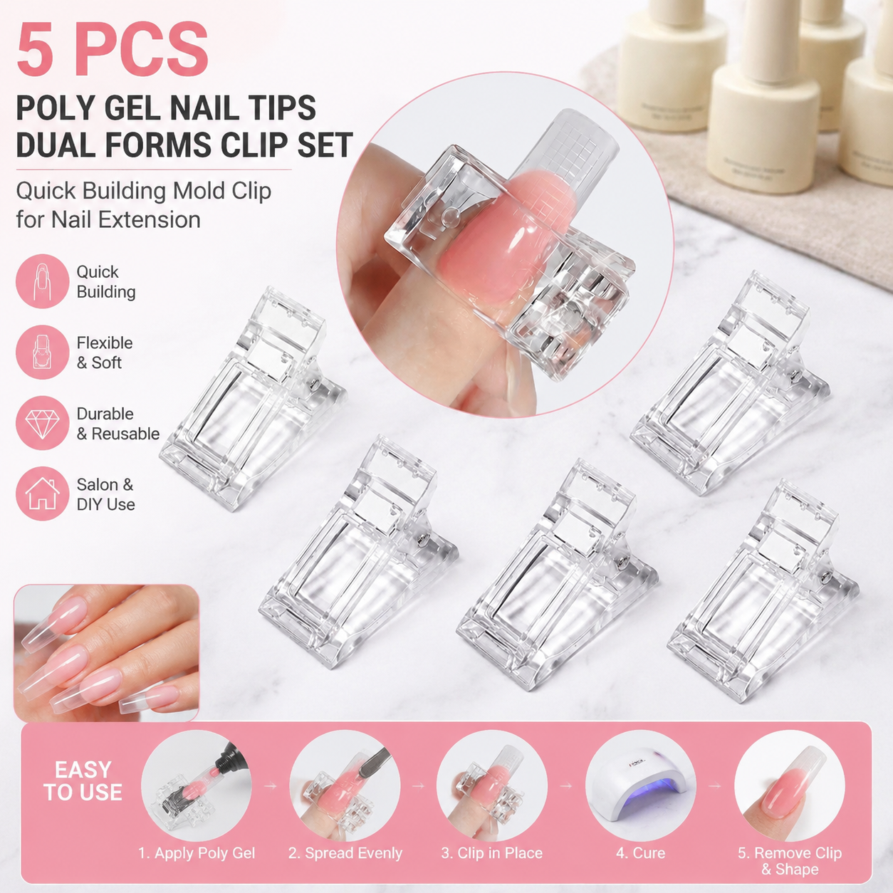 5 Pcs Flexible Soft Poly Gel N - đánh giá và giá Nail Art Design