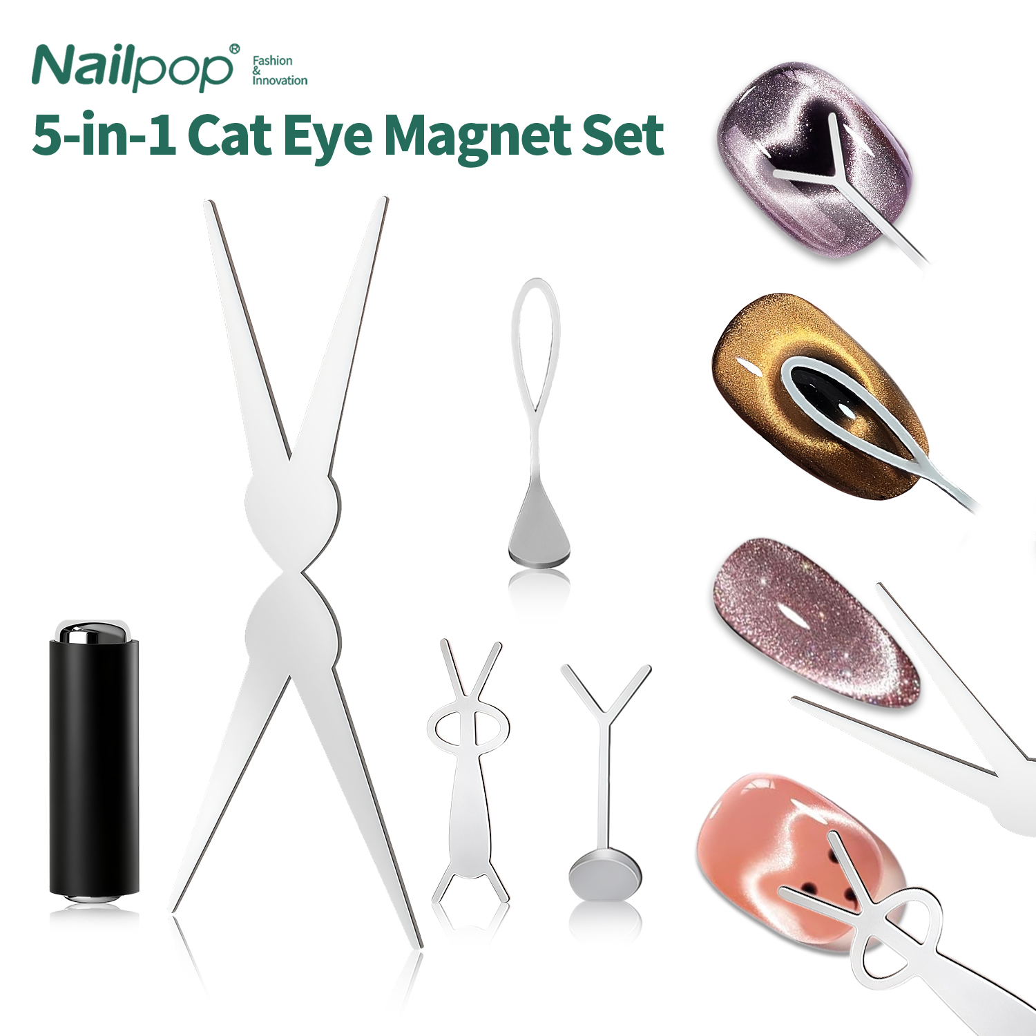Nailpop Cat Eye Magnet Kit Sil - đánh giá và giá Nail Art Full Color