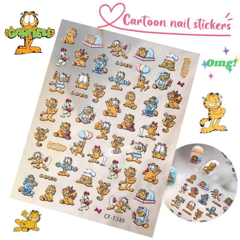 New Garfield Nail Art Stickers - đánh giá và giá Nail Art Design