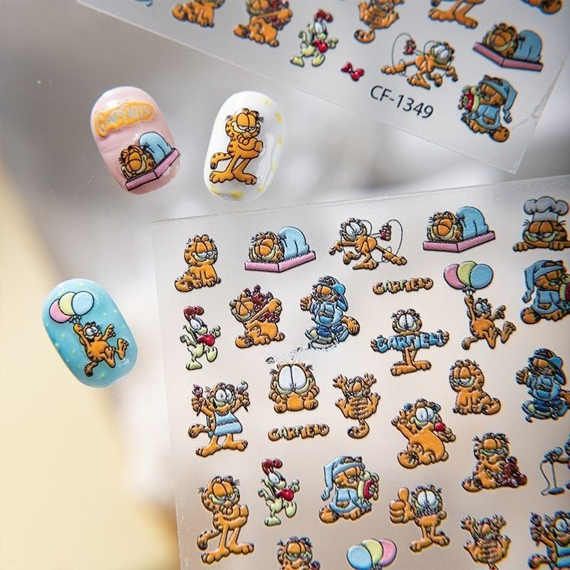 New Garfield Nail Art Stickers - đánh giá và giá Nail Art Design