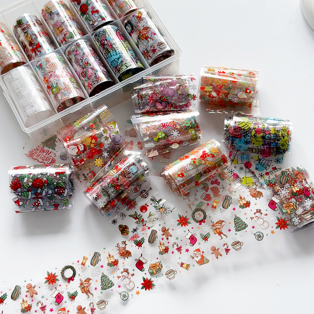 10 Rolls Christmas Nail Art Fo - đánh giá và giá Nail Art Xmas Tree