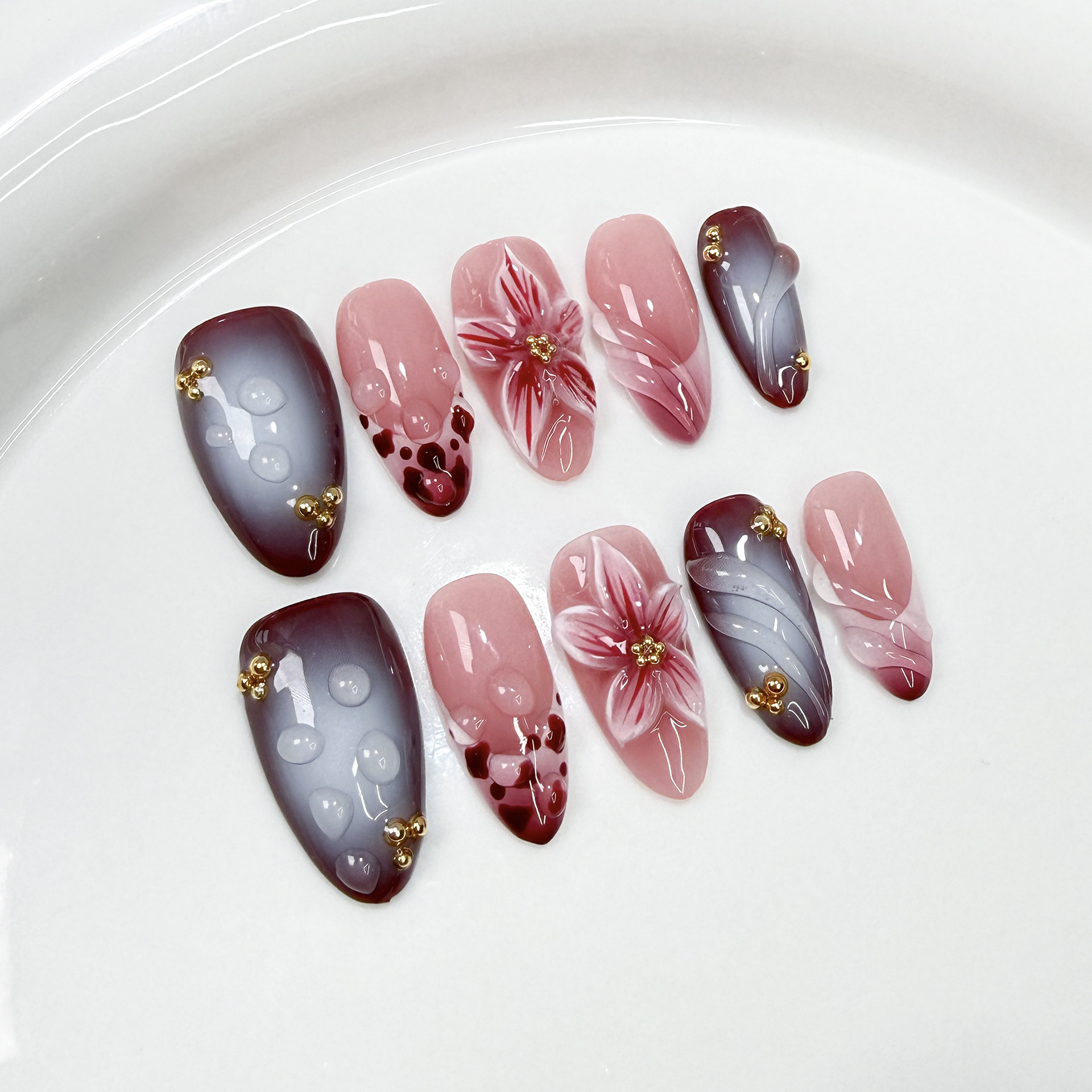 10Pcs Handmade Elegant French  - đánh giá và giá Nail Art Design