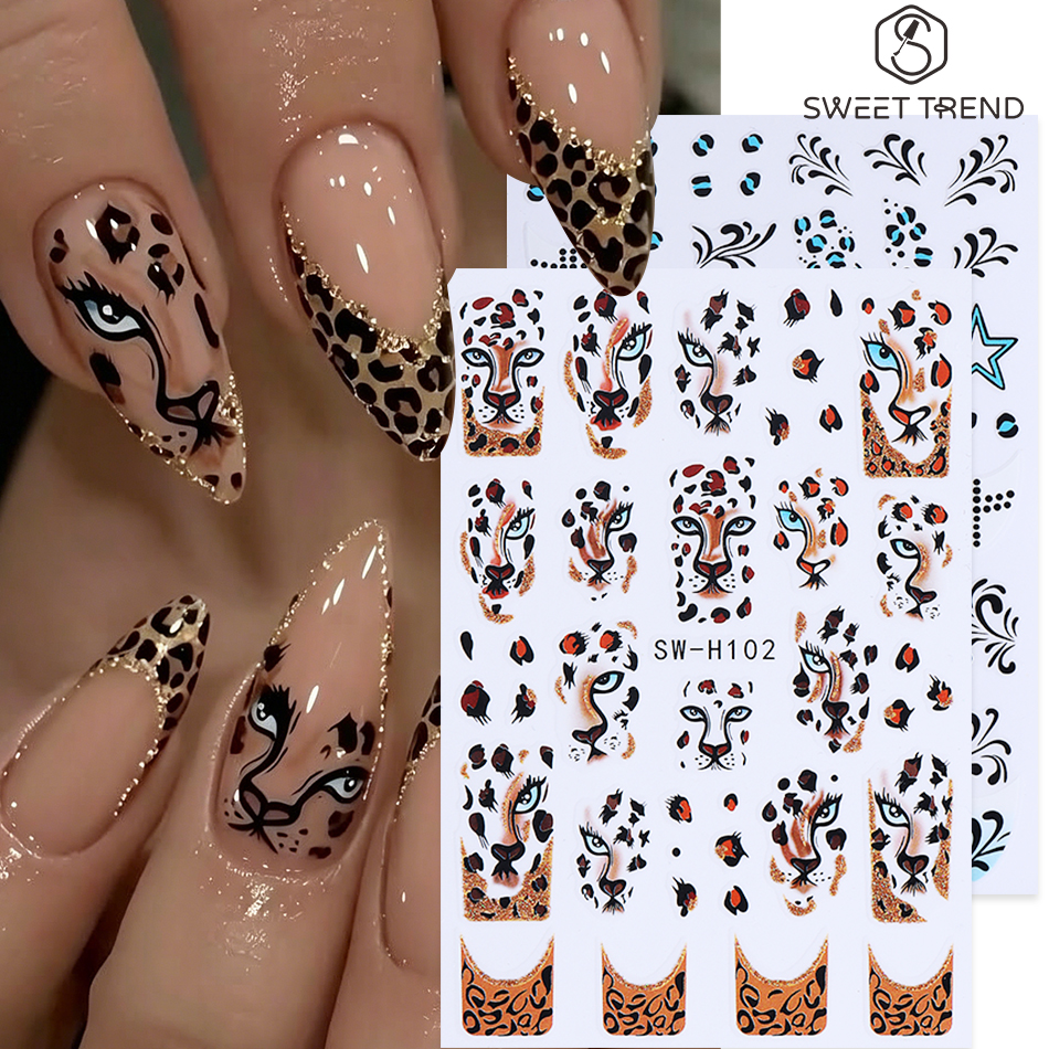 2pcs Leopard Print Nail Sticke - đánh giá và giá Nail Art Leopard
