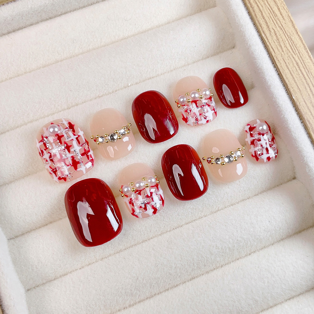 10pcs Short Square Round Handm - đánh giá và giá Nail Art Design