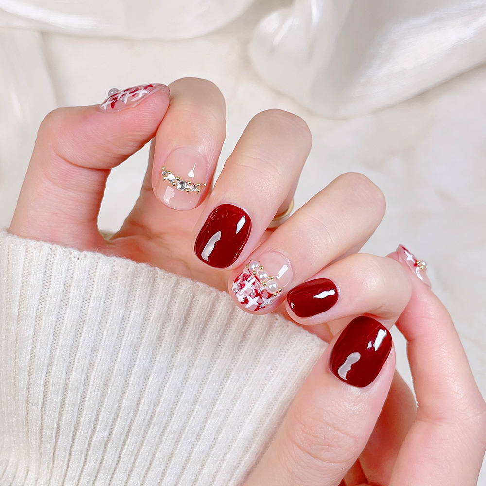 10pcs Short Square Round Handm - đánh giá và giá Nail Art Design