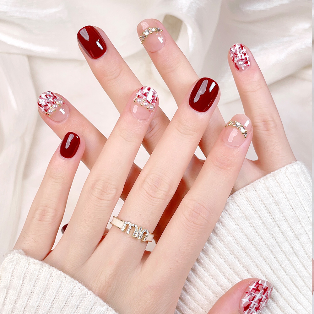 10pcs Short Square Round Handm - đánh giá và giá Nail Art Design