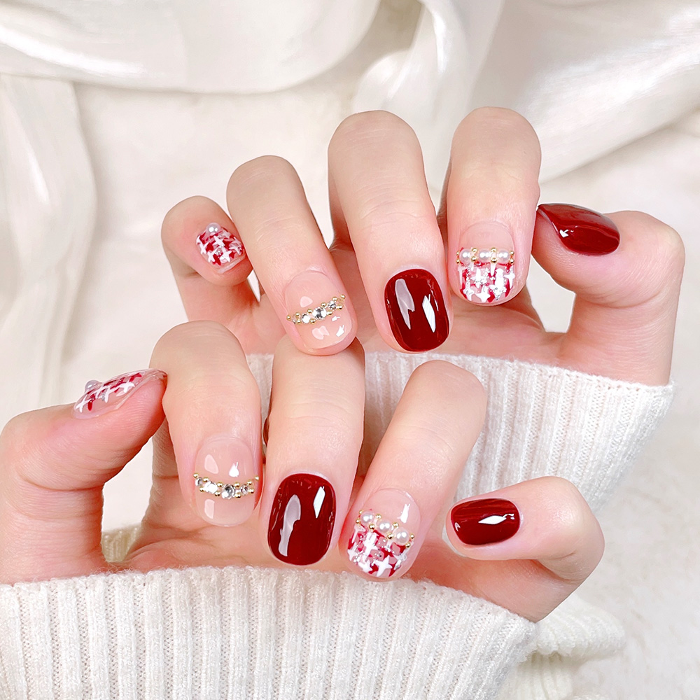 10pcs Short Square Round Handm - đánh giá và giá Nail Art Design