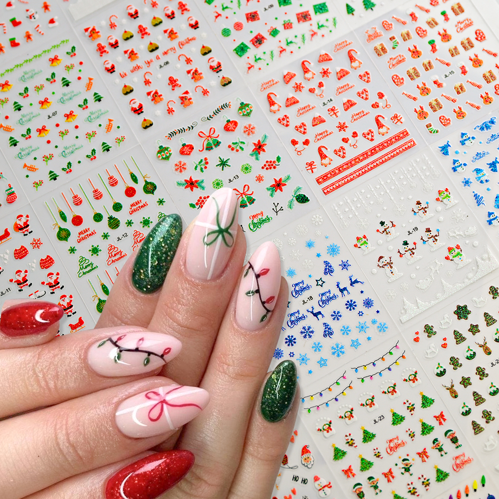 30pcs Cute Cartoon Snowman Chr - đánh giá và giá Nail Art Xmas Tree