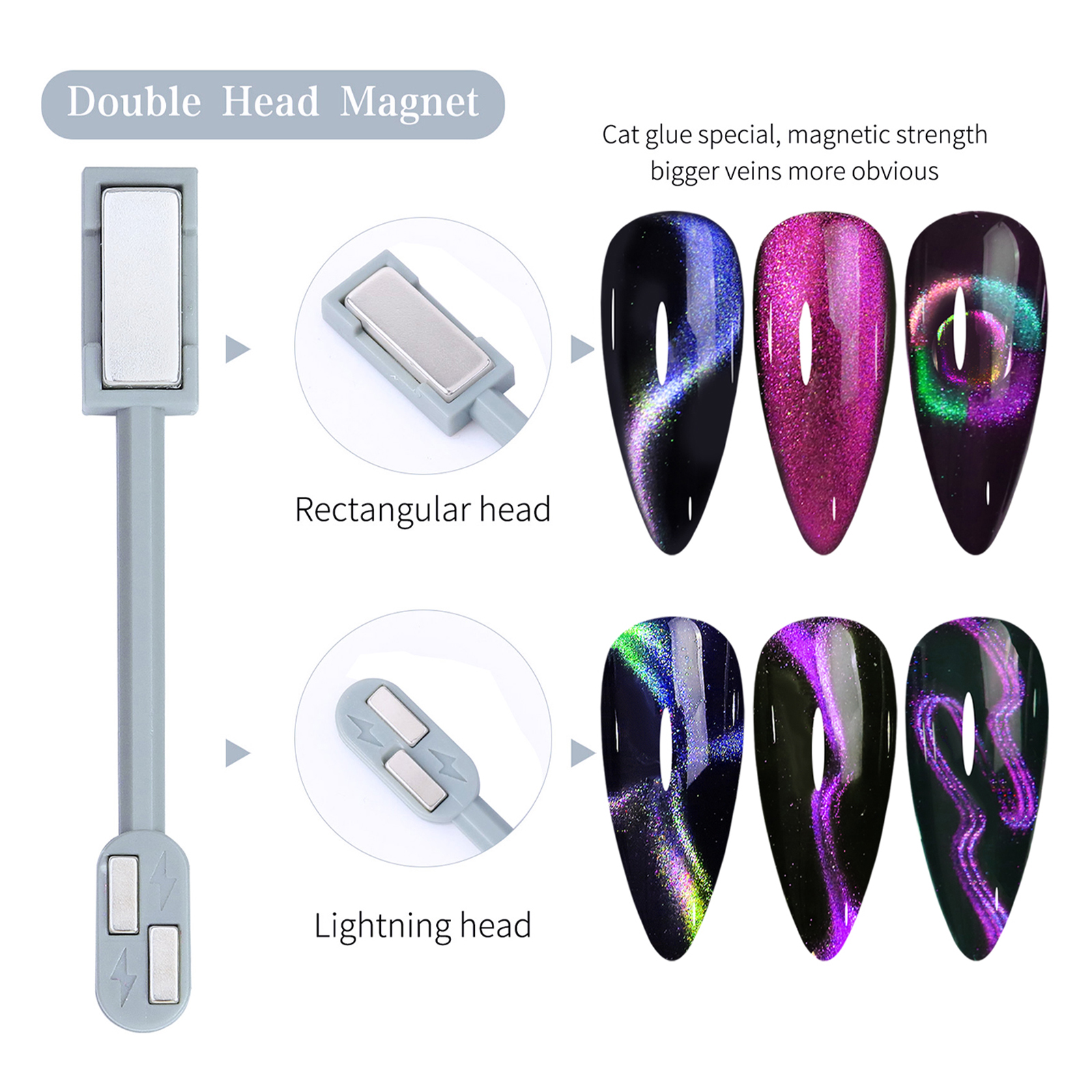 14pcs Cat Eye Nail Magnet Set  - đánh giá và giá Nail Art Full Color