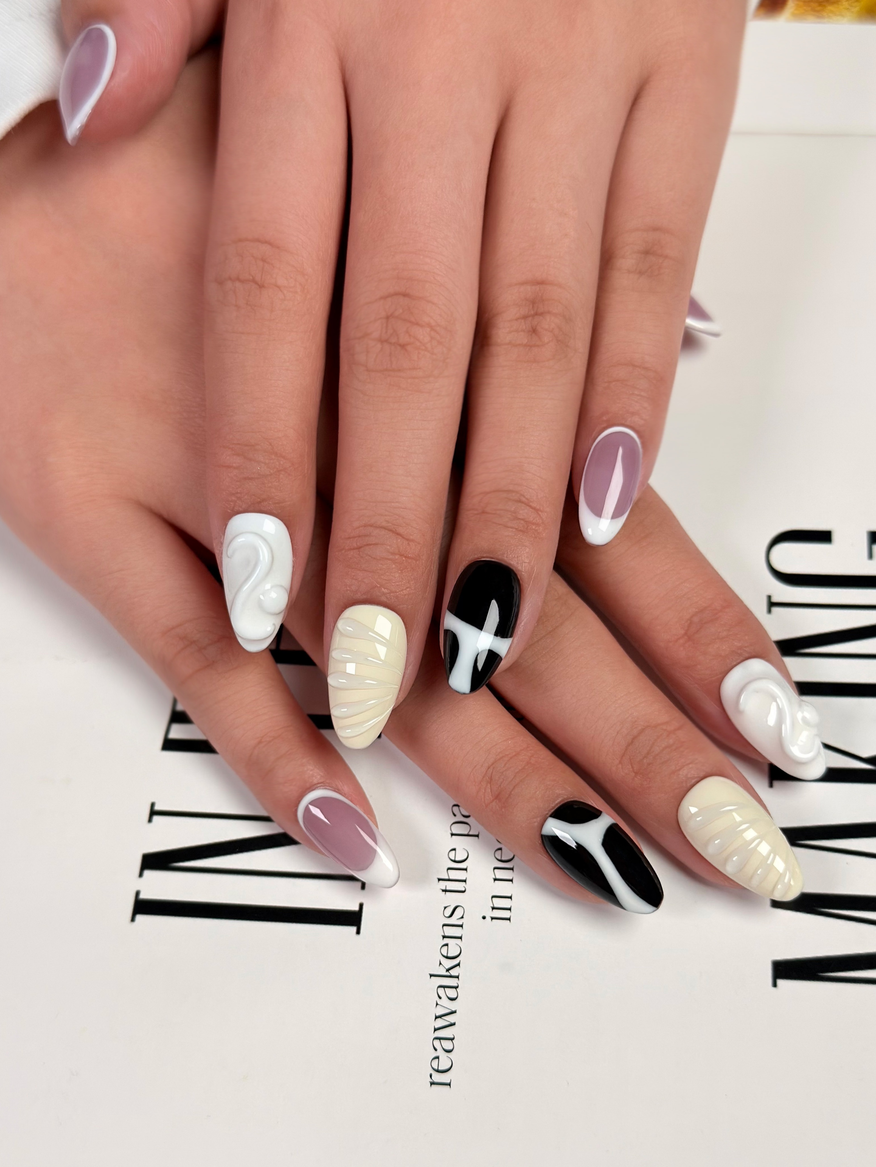 10pcs Handmade Colorful Block  - đánh giá và giá Nail Art Full Color